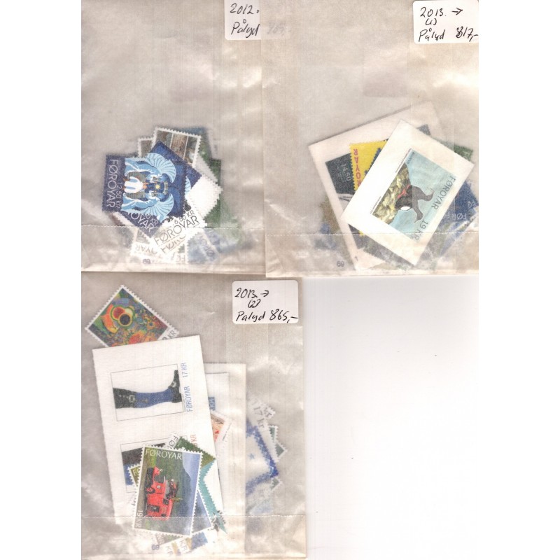 2004-2013 - Færøerne - Pergamentposer årsopdelt med postfriske frimærker - samlet pålydende 5.622 kr. - AFA 11.000 kr.